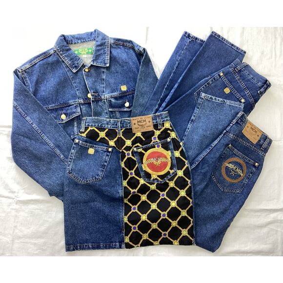 MCM Denim Women (1 Denim Jacket (S), 2 Pants (27), 1 Skirt (M)) 4-Piece Set - Picture 1 of 6